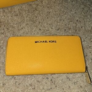Michael Kors Vibrant Yellow Zip Wallet